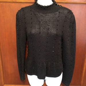 Black vintage sweater with crystals